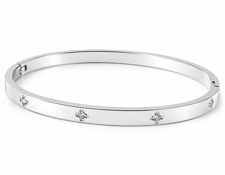 SILVER- TONE STAINLESS STEEL BRACELET