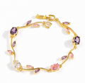 Romantic Tulip Bracelet Elegant French Girl Forest System Design Sensation Accessories Vacuum Electroplated Real Gold Copper Zirconia Clasp