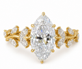 Elegant Novelty Leaf Copper Zircon Ring