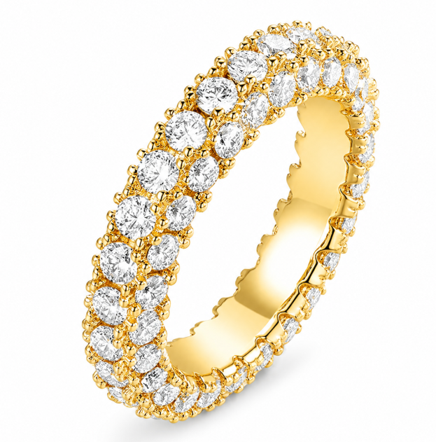 Gold Plated geometric copper inlaid zircon rings