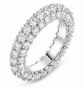 White Gold Plated geometric copper inlaid zircon rings
