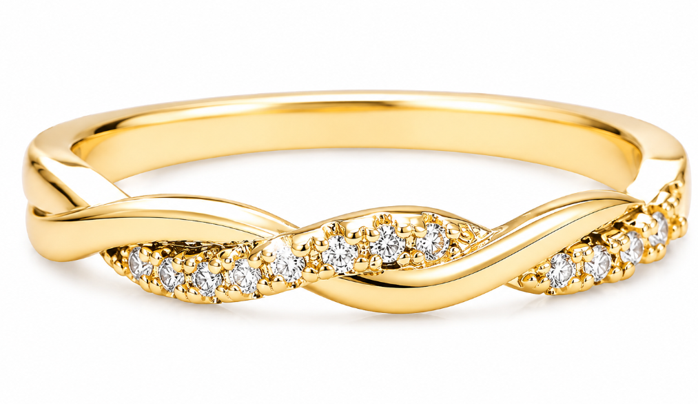 Round Claw Setting Rings in  Gold Plated Copper with KC Golden Water Plating