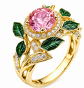 Featuring Claw Setting with 0.03µm KC Golden Plated Water Plating Ring