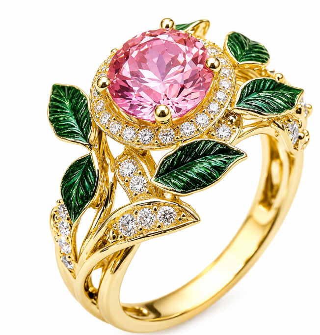 Featuring Claw Setting with 0.03µm KC Golden Plated Water Plating Ring