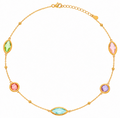 Luxurious Handmade Waterproof Non Tarnish Plating Chain Lobster Trigger Clasp Closure Necklace