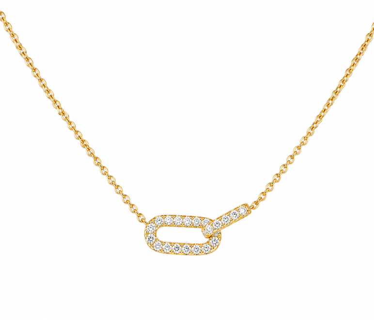 GOLD PLATED OVAL PENDANT NECKLACE