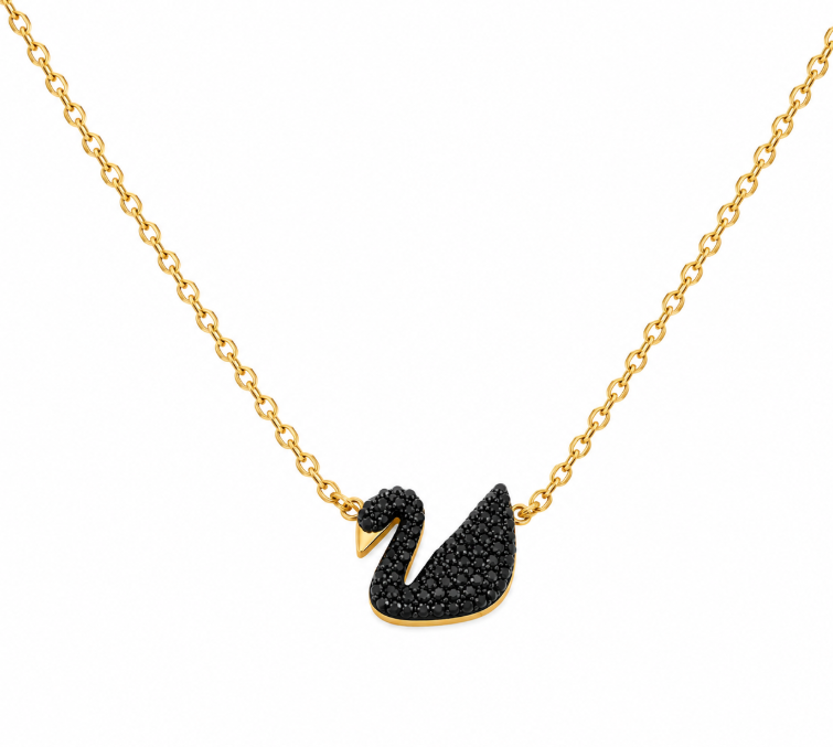 REAL GOLD PLATED SWAN NECKLACE