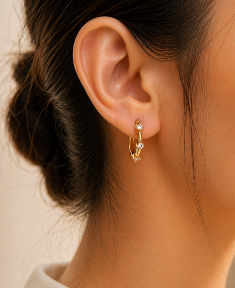 14K GOLD PLATED HOOPS