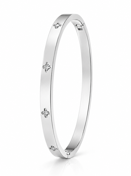 SILVER- TONE STAINLESS STEEL BRACELET