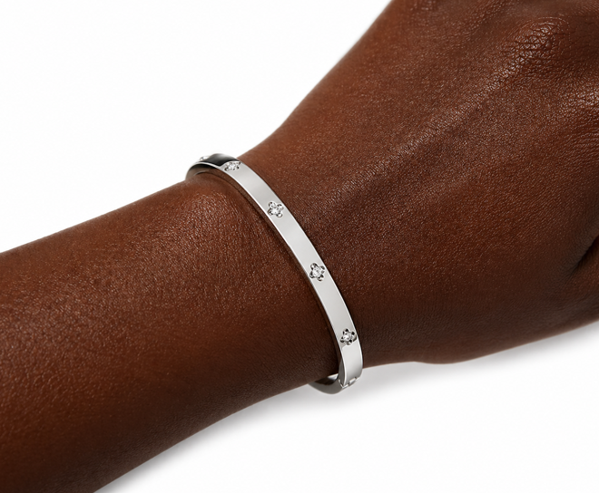 SILVER- TONE STAINLESS STEEL BRACELET