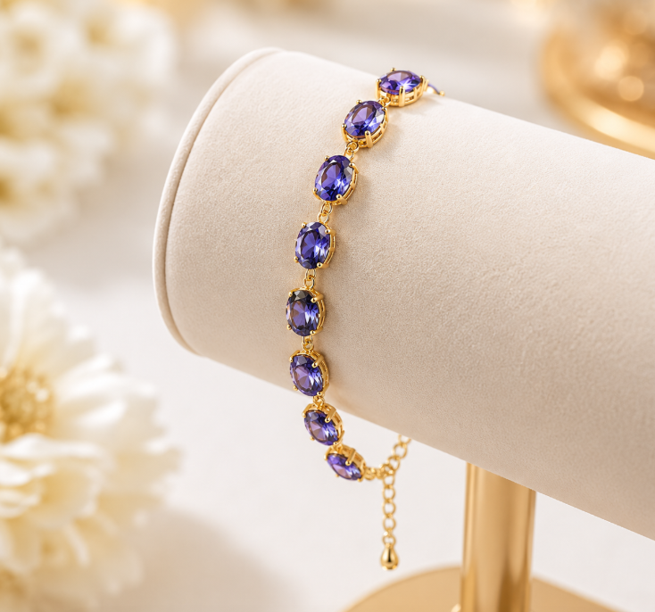 Ultra-Shiny Geometric Oval Zirconia Bracelet Fashionable Minimalist Versatile Elegance Premium Sensation Hand Jewelry