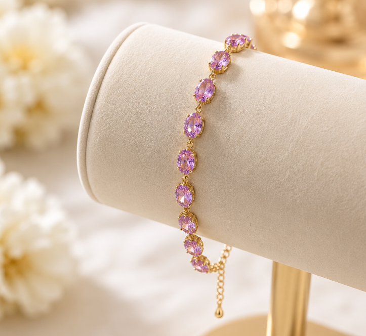 Ultra-Shiny Geometric Oval Zirconia Bracelet Fashionable Minimalist Versatile Elegance Premium Sensation Hand Jewelry