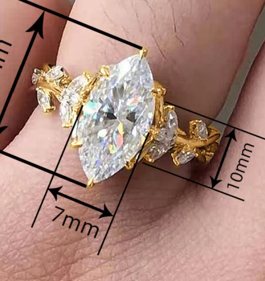 Elegant Novelty Leaf Copper Zircon Ring