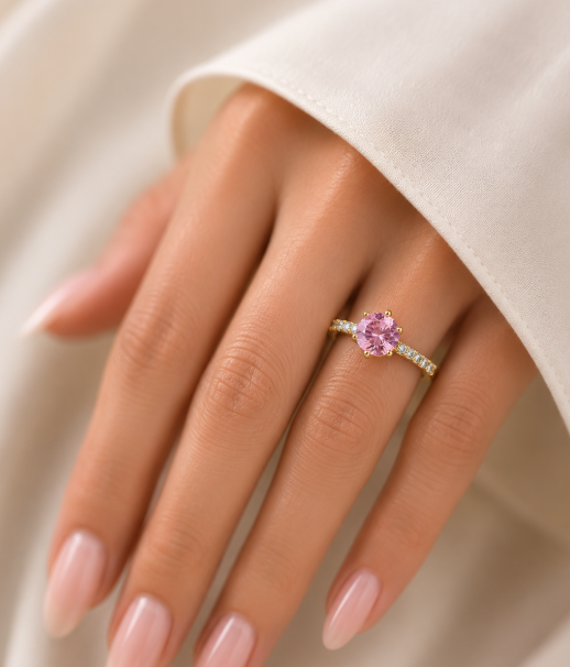 Blush Radiance Zircon Gemstone Ring ✨