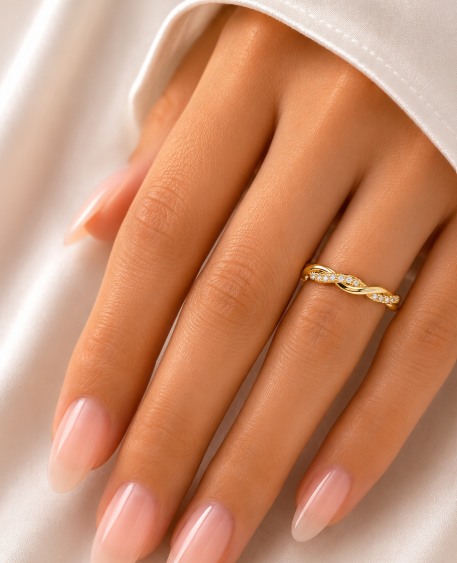 Round Claw Setting Rings in  Gold Plated Copper with KC Golden Water Plating