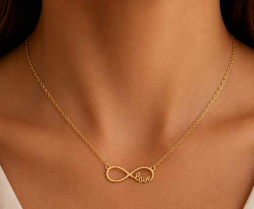 REAL GOLD PLATED INFINITE NECKLACE